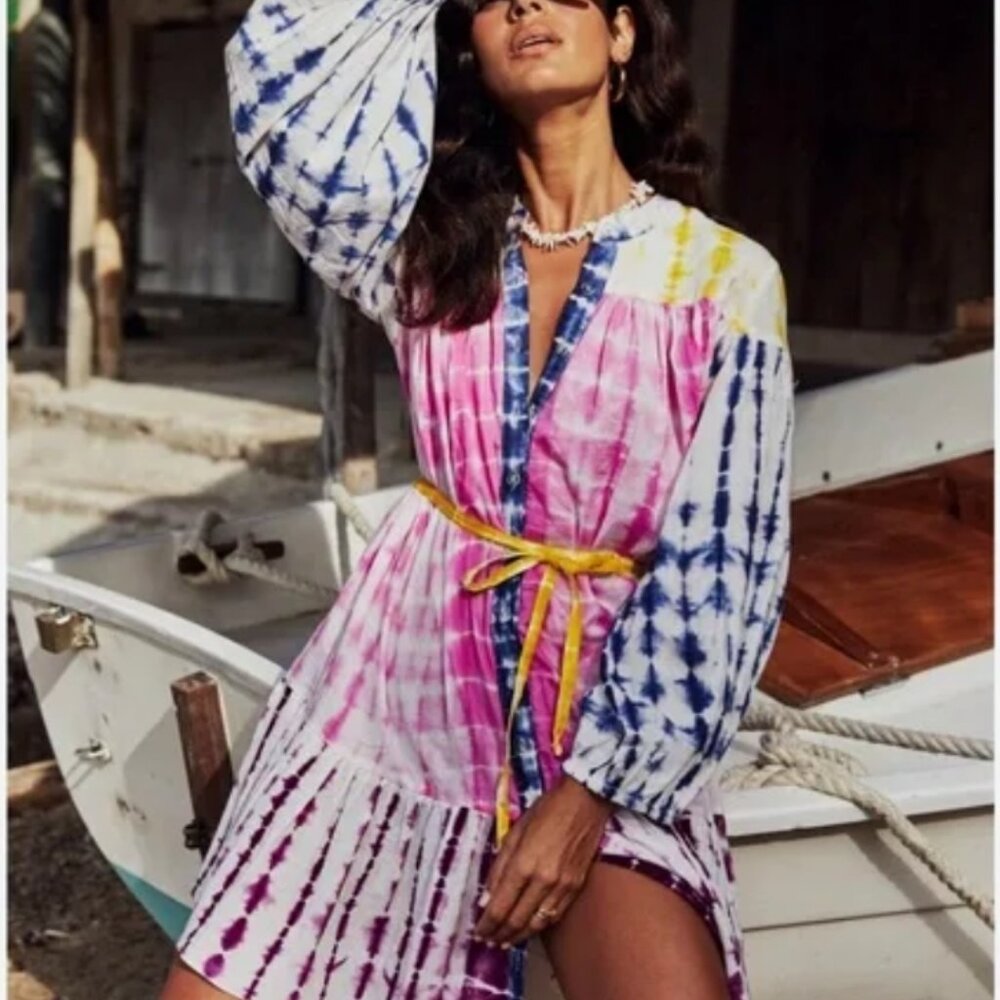 CHARINA SARTE Women's Holi Mini Dress Tie Dye Print Size XS NWOT